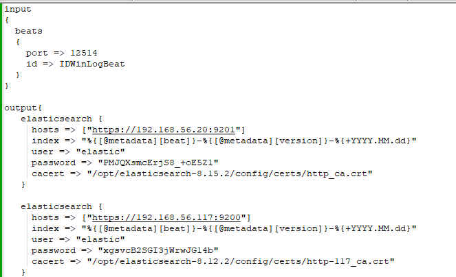 Logstash-Konfiguration für Beats und Elasticsearch