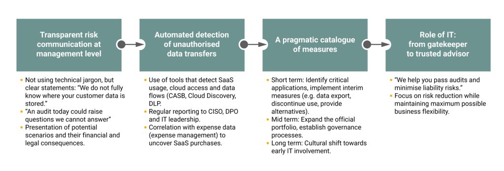 Process diagram on shadow IT risks